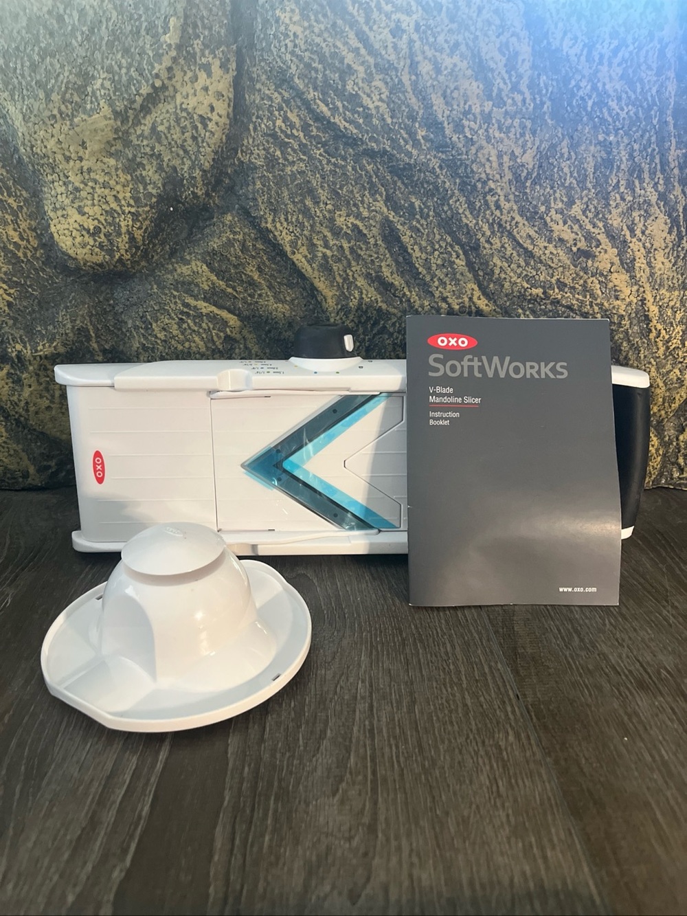 OXO SoftWorks White V-Blade Mandoline Slicer with Hand Guard